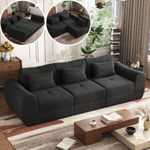 Boneless 3 Seater Couch Modular Sectional Couch
